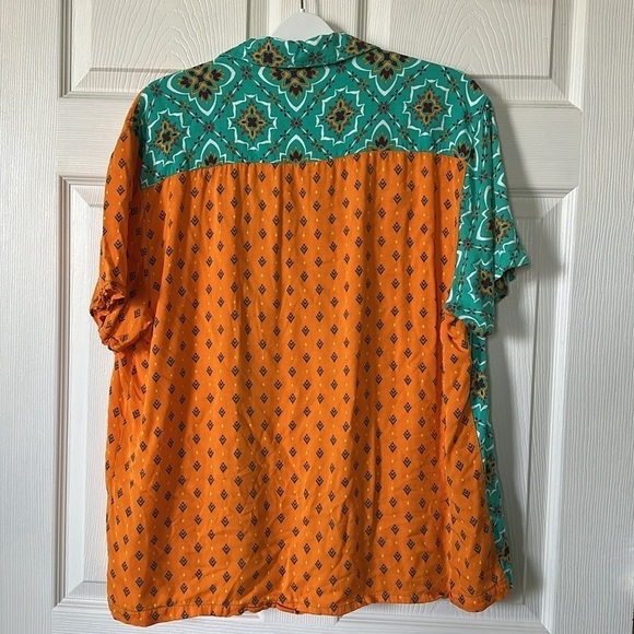 Forever 21 Men Size XL Orange Green Abstract Print two piece outfit - Picture 2 of 7